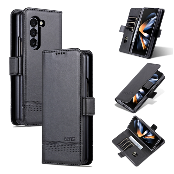 AZNS Magnetic Calf Texture PU Leather Wallet Case - For Samsung Galaxy Z Fold5 - mosaccessories